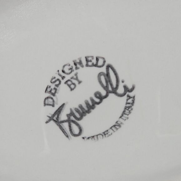 VTG Brunelli Italy Hand Painted Market Scene Oval Ceramic Serving Dish 8 Inch - Picture 8 of 8